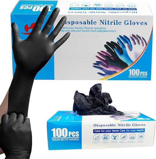GEEKHOM BBQ Gloves Set, 100PCS, Reusable, Nitrile & Cotton, Heat Resistant