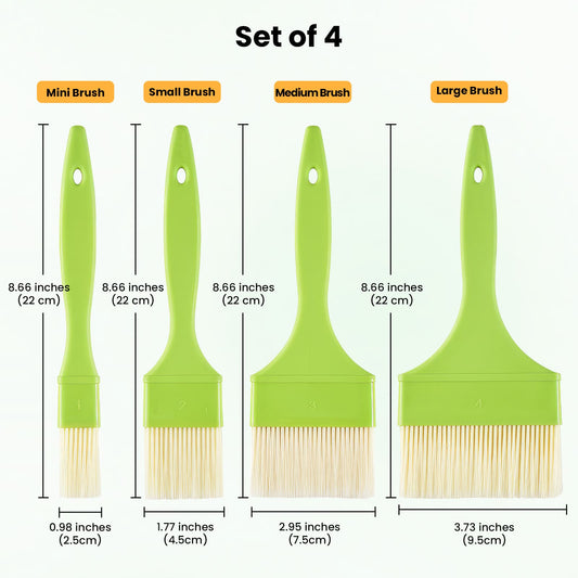 GEEKHOM Basting Brushes, Heat Resistant, for BBQ/Baking, Green
