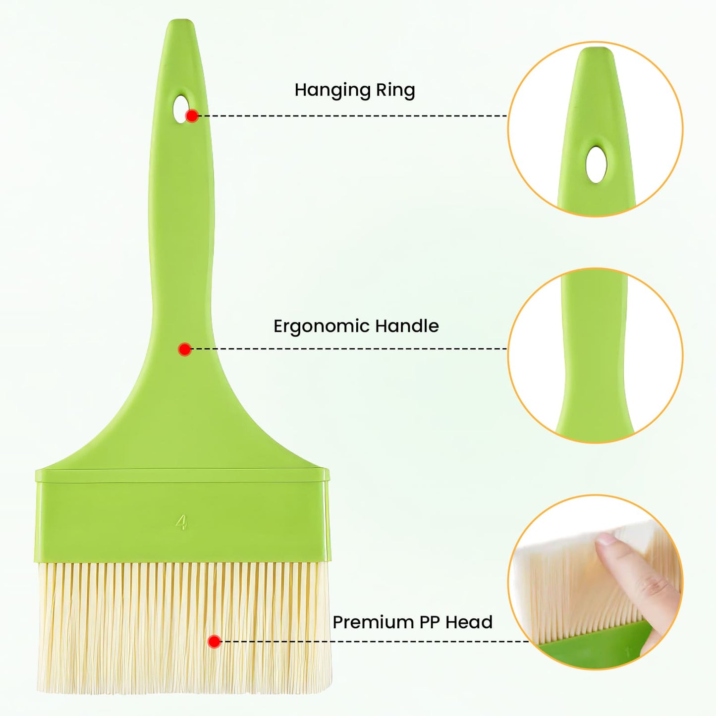 GEEKHOM Basting Brushes, Heat Resistant, for BBQ/Baking, Green
