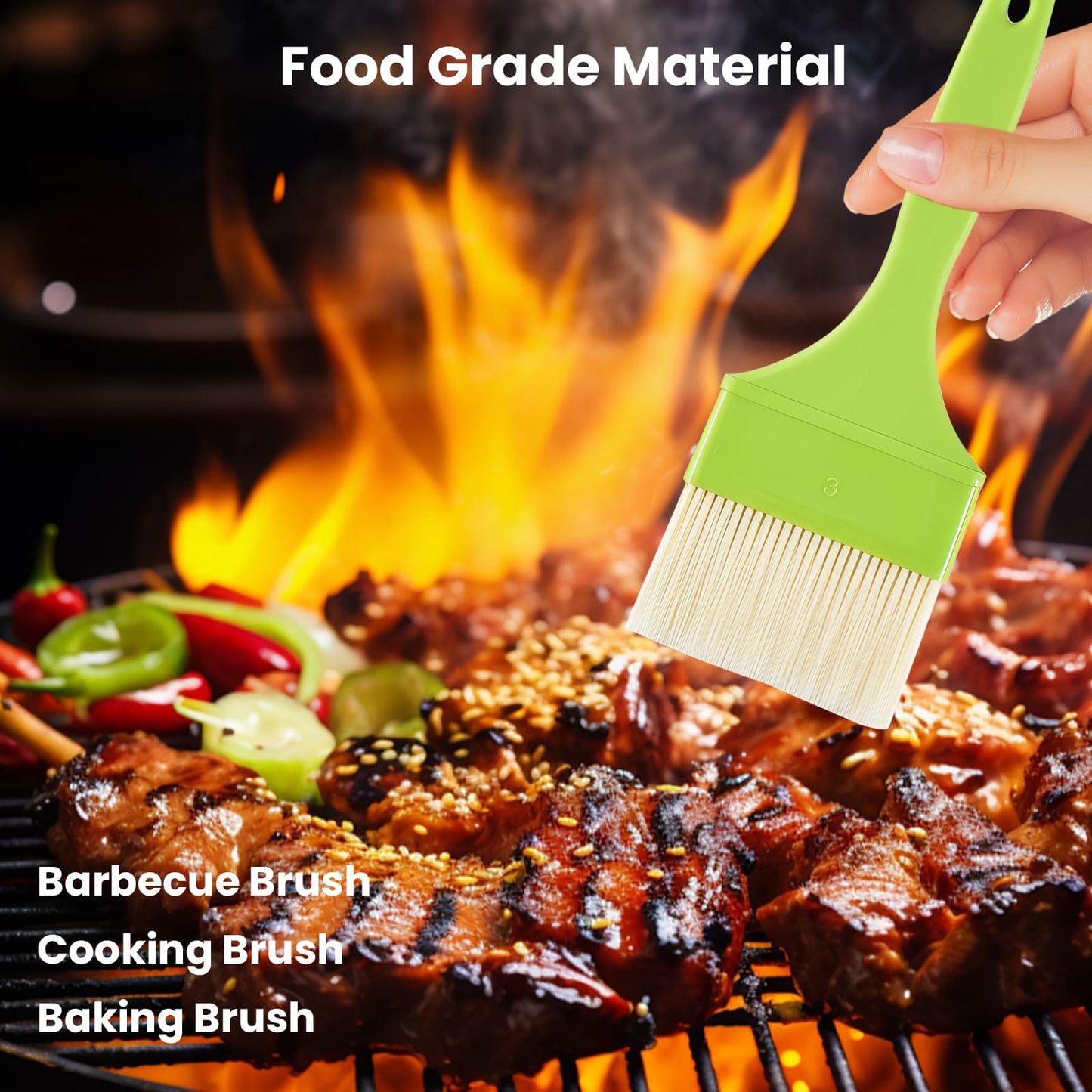 GEEKHOM Basting Brushes, Heat Resistant, for BBQ/Baking, Green