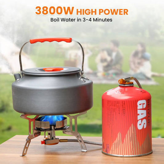GEEKHOM Portable Camping Stove, 3800W, Windproof, Foldable, Outdoor Cooking