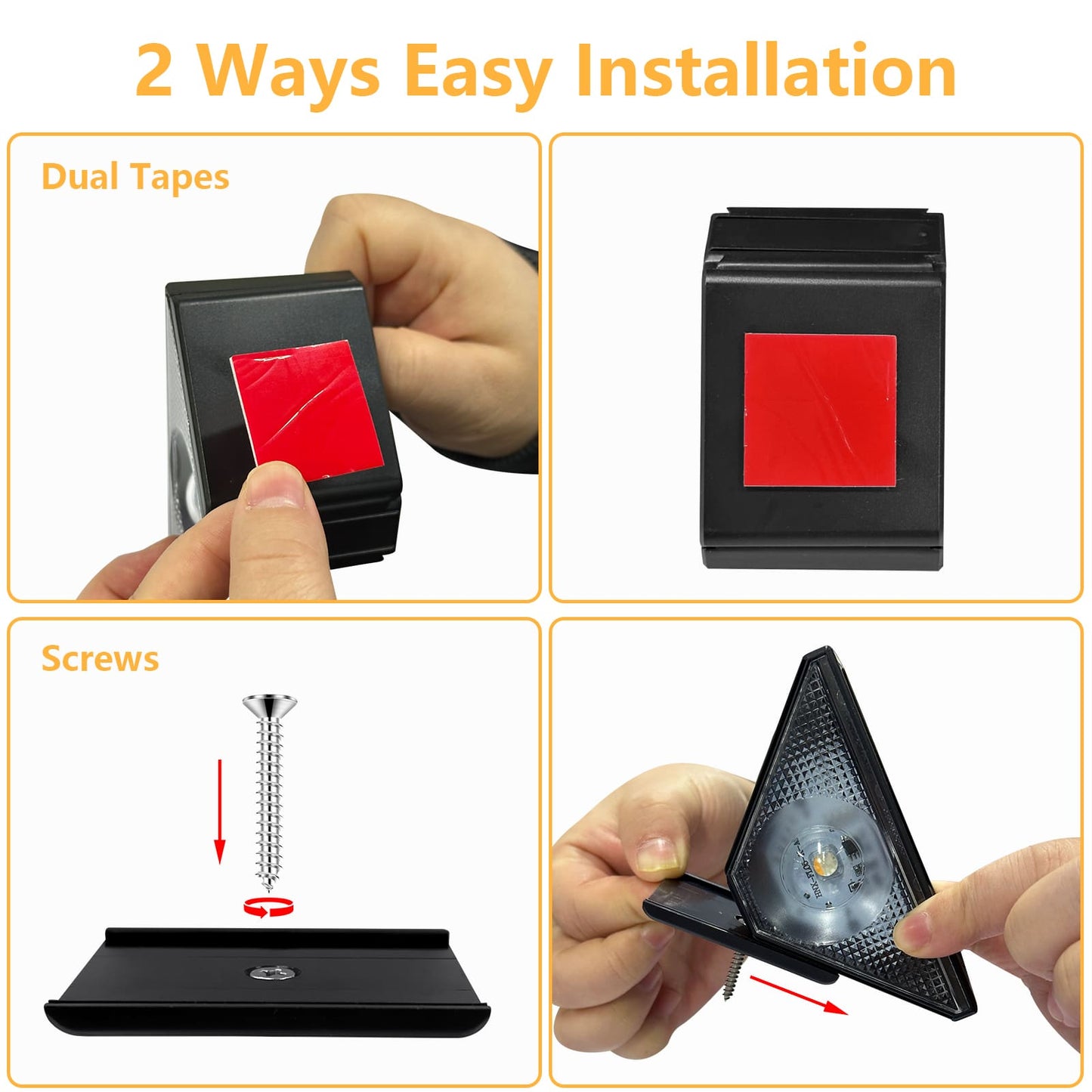GEEKHOM Solar Step Lights, 12 Pack, Waterproof, Warm White & RGB, Auto-On/Off, for Outdoor