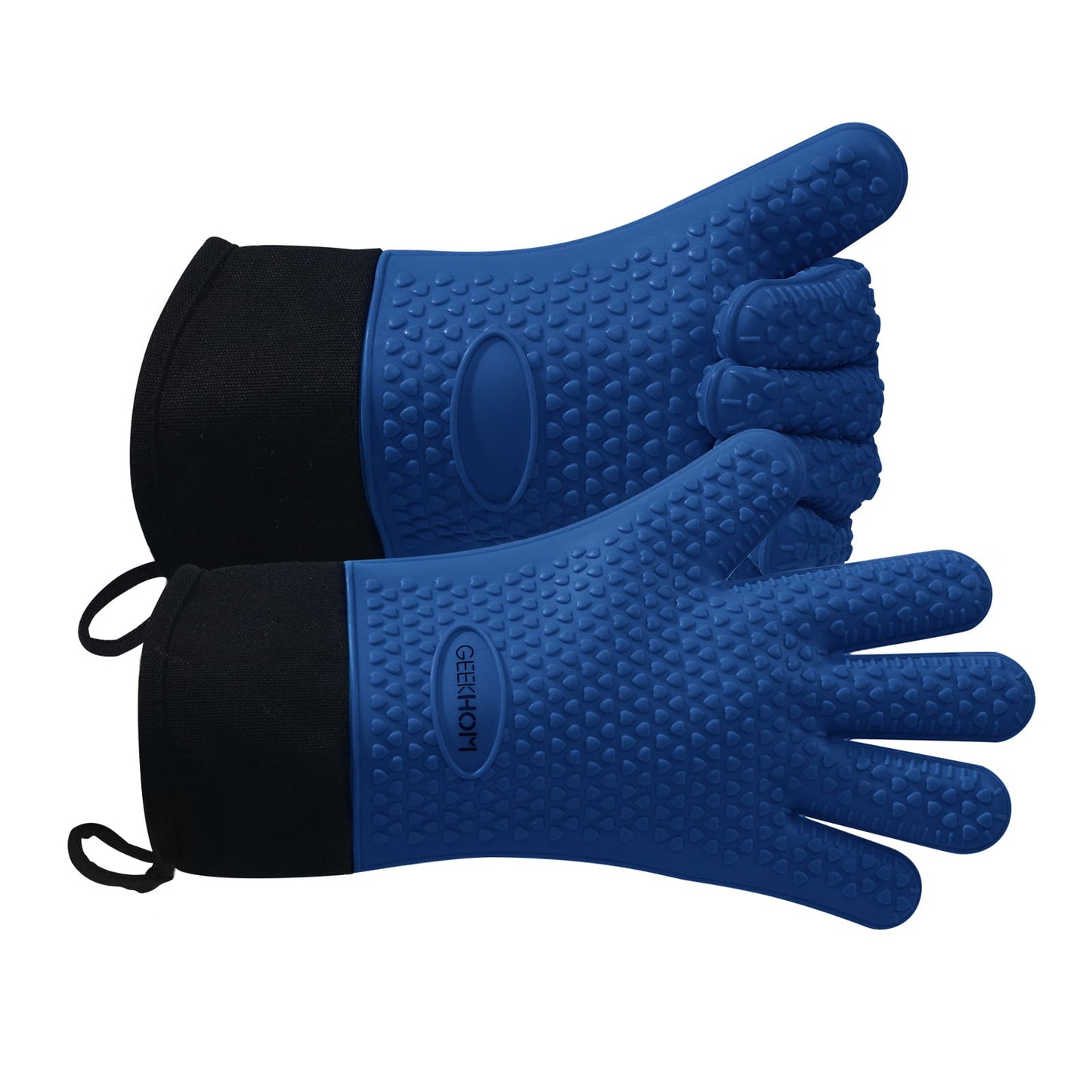 GEEKHOM BBQ Gloves, Heat Resistant, Silicone, Waterproof, Non-Slip, for Cooking