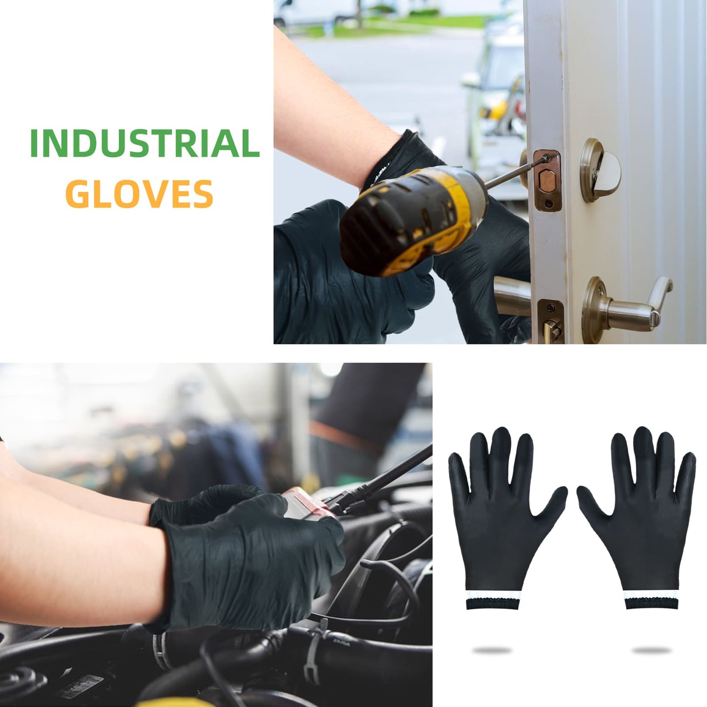 GEEKHOM BBQ Gloves Set, 100PCS, Reusable, Nitrile & Cotton, Heat Resistant