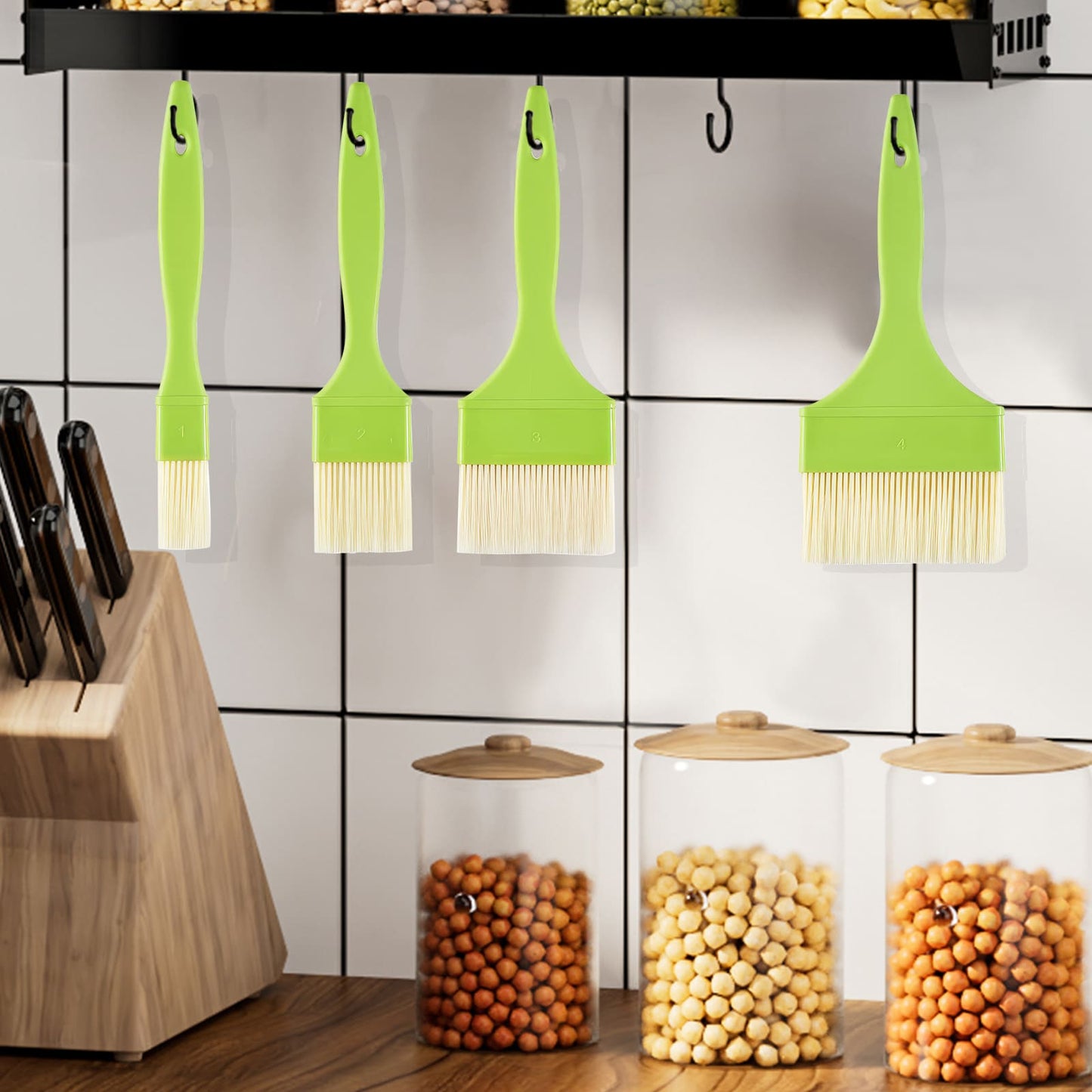 GEEKHOM Basting Brushes, Heat Resistant, for BBQ/Baking, Green
