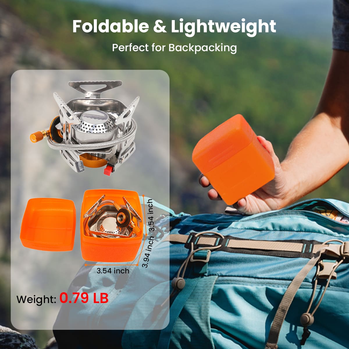 GEEKHOM Portable Camping Stove, 3800W, Windproof, Foldable, Outdoor Cooking