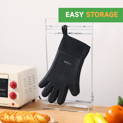 GEEKHOM BBQ Gloves, Heat Resistant, Silicone, Waterproof, Non-Slip, for Cooking