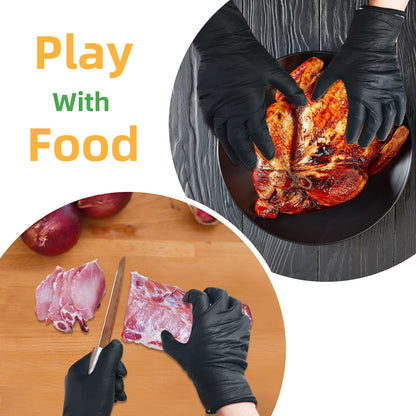 GEEKHOM BBQ Gloves Set, 100PCS, Reusable, Nitrile & Cotton, Heat Resistant