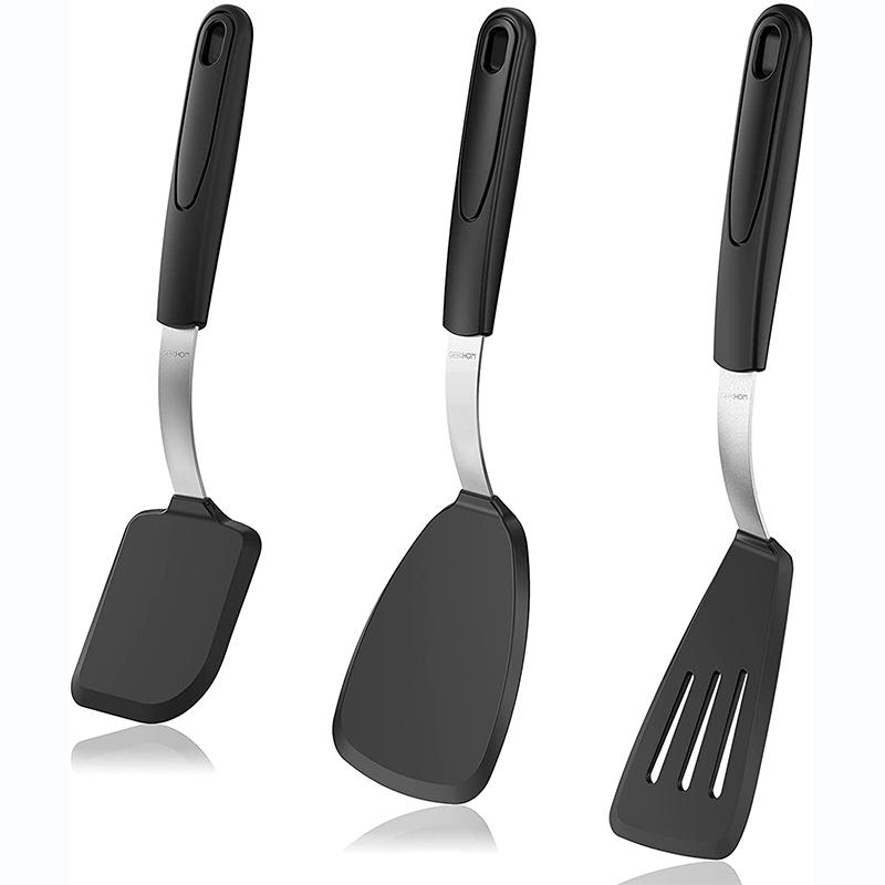 2pcs Silicone Spatulas Nonstick Cookware, Heat Resistant Cooking Utensils, BPA Free Rubber Spatulas, No Scratch No Melt, Great for Eggs, Cookies