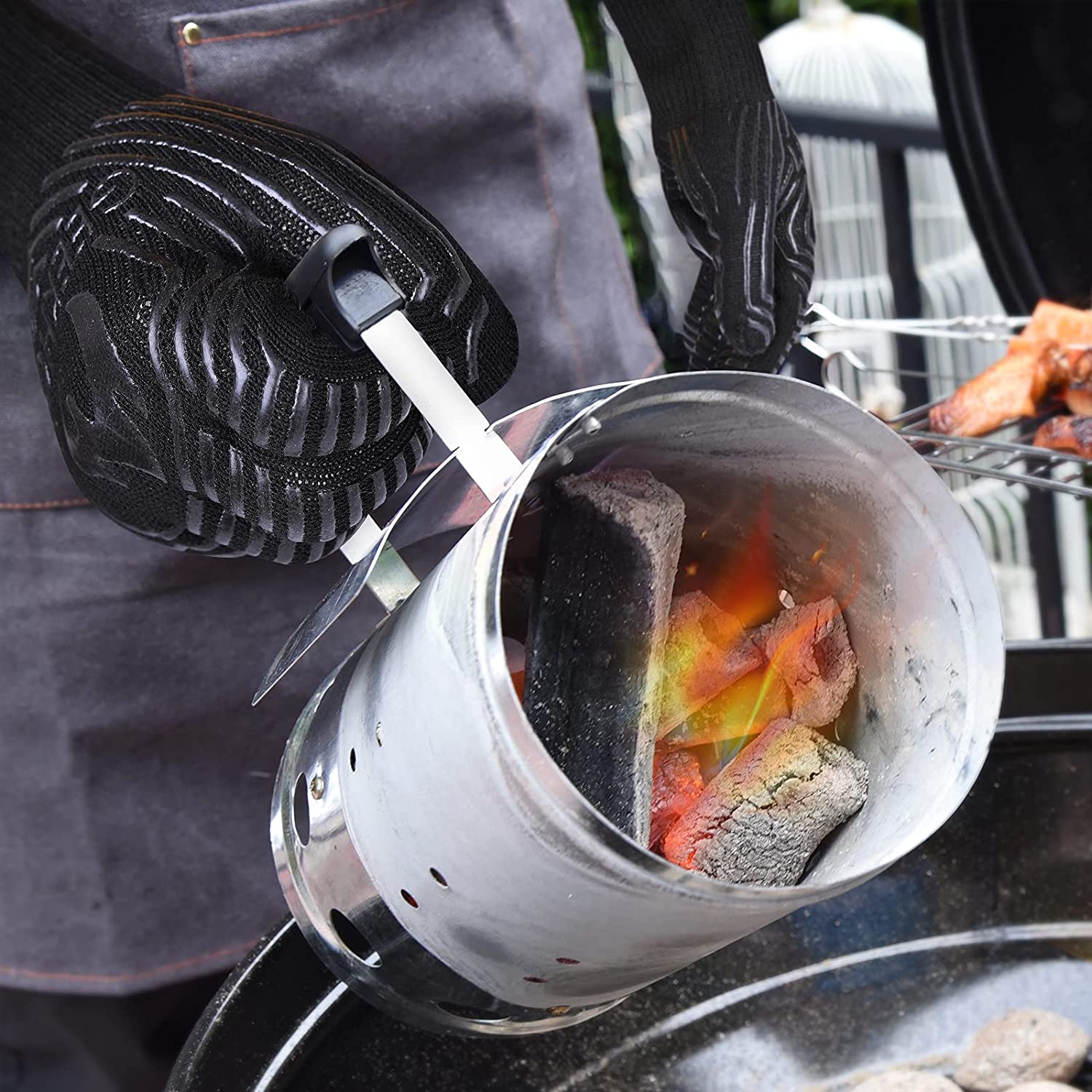 662℉ Heat Resistant BBQ Gloves Grilling Glove Kitchen Cooking
